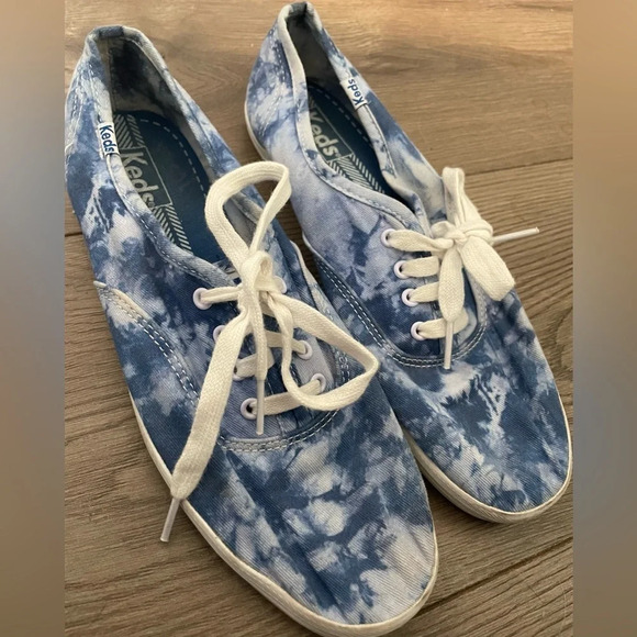 Keds Shoes - Keds Blue and White Tie Dye Canvas Shoes